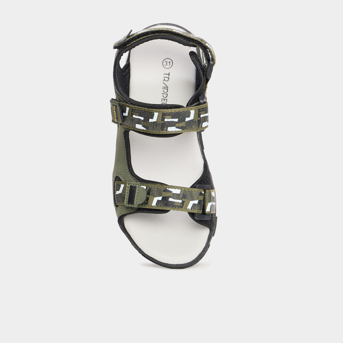 Sandales avec scratchs vert kaki gar&ccedil;on