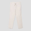 Pantalon chino droit lin mélangé gris clair homme