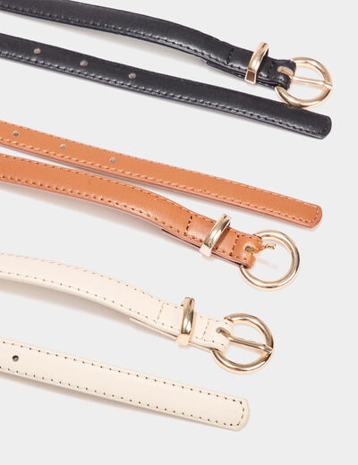 Lot 3 ceintures fines multicolore femme