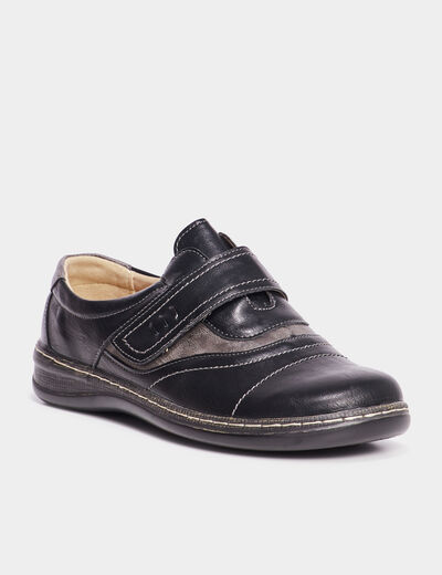 Loafers à scratchs Confortissimo noir femme