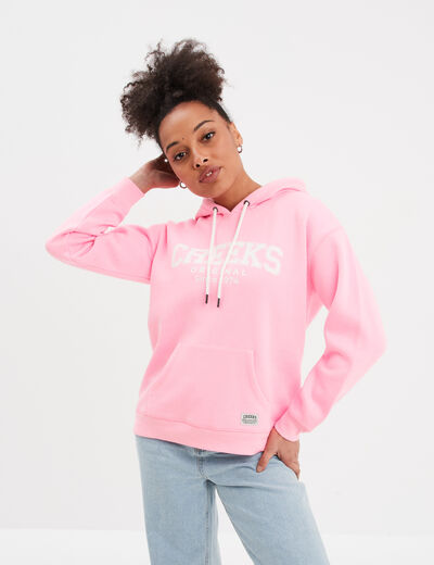 Sweat à capuche hoodie Creeks Original rose fluo femme