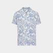 Chemise en coton manches courtes bleu homme