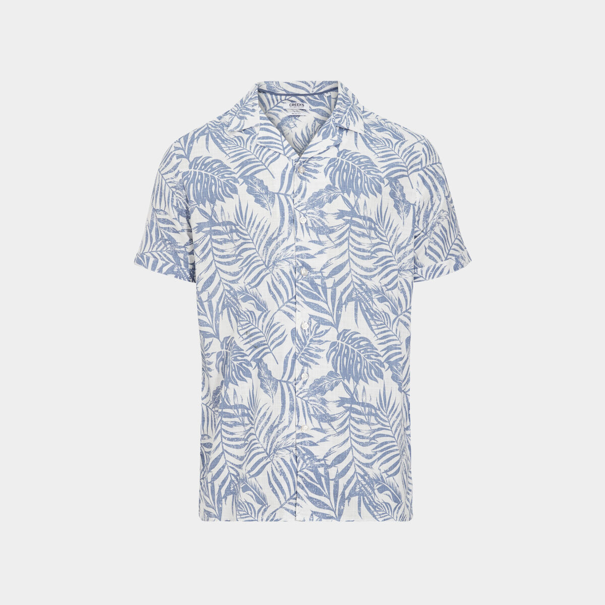 Chemise en coton manches courtes bleu homme