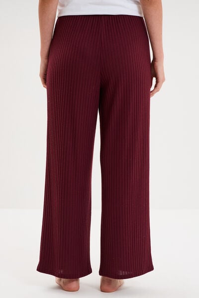 Bas de pyjama large c&ocirc;tel&eacute; long prune femme