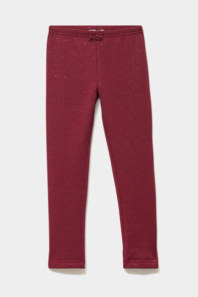 Legging doubl&eacute; chaud bordeaux fille