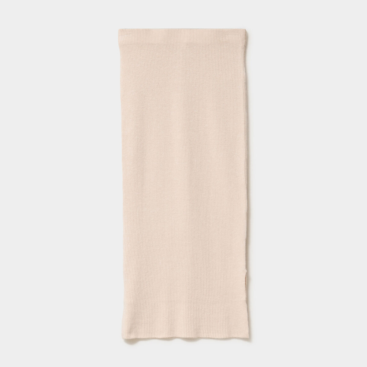 Jupe longue tricot ajust&eacute;e beige femme