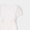 Robe manches ballon ceinture fleurs ivoire fille