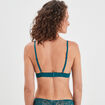 Soutien-gorge triangle en dentelle bleu canard femme