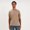 T-shirt droit en coton manches courtes taupe homme