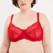 Soutien-gorge emboîtant en dentelle rouge femme grande taille