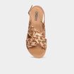 Sandales brides tress&eacute;es crois&eacute;es multicolore femme