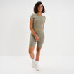 T-shirt de sport court ajust&eacute; vert kaki femme