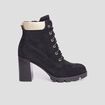 Bottines à talons à lacets noir femme