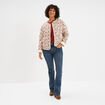 Veste matelassée col rond coton blanc femme