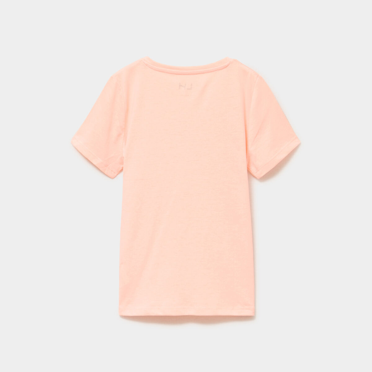 T-shirt col rond manches courtes orange fluo fille