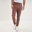 Pantalon chino slim stretch vieux rose homme