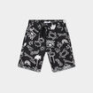 Short bermuda droit taille &eacute;lastiqu&eacute;e noir gar&ccedil;on