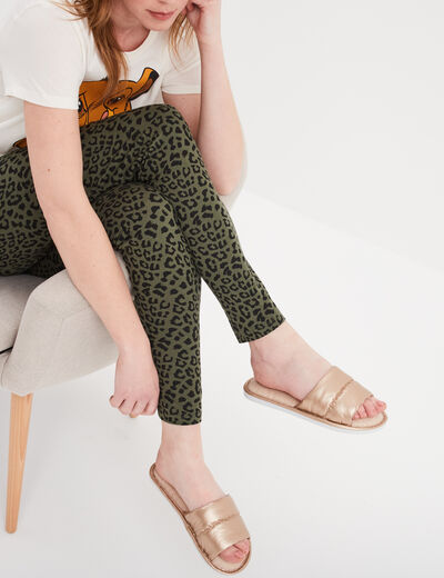 Mules matelassées métallisées couleur or femme