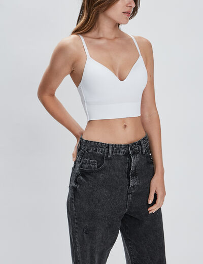 Brassière microfibre à coque blanc femme
