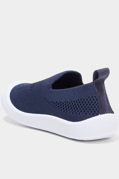 Baskets bout renforc&eacute; &agrave; semelle souple bleu marine b&eacute;b&eacute; gar&ccedil;on