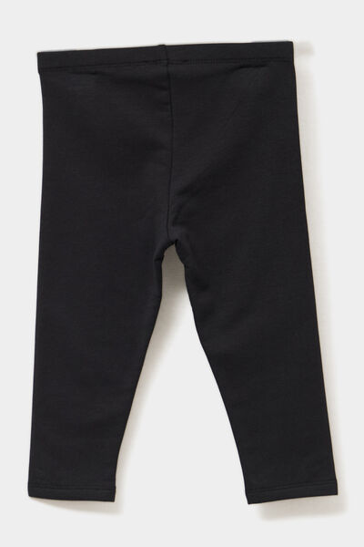 Legging doubl&eacute; coton noir b&eacute;b&eacute; fille
