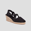 Sandales espadrilles compens&eacute;es noir femme