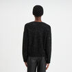 Pull col V &agrave; paillettes et sequins noir femme