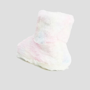Chaussons bottines fausse fourrure multicolore fille