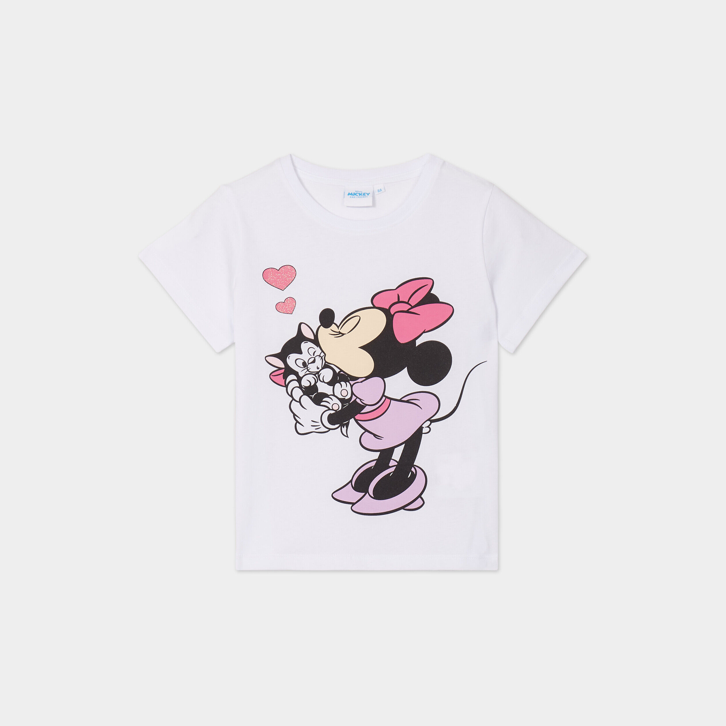 T-shirt manches courtes coton Minnie blanc fille