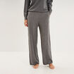 Pantalon de pyjama large en maille gris fonc&eacute; femme