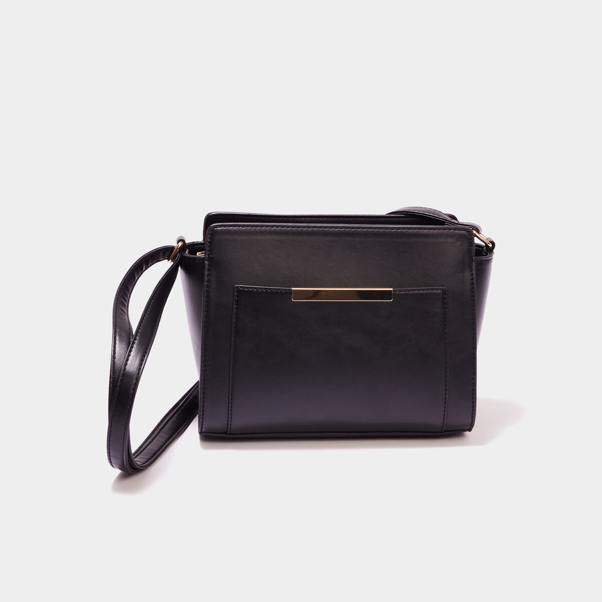 Sac à bandoulière forme rectangulaire noir femme