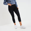 Legging 7/8 &egrave;me taille &eacute;lastiqu&eacute;e noir femme