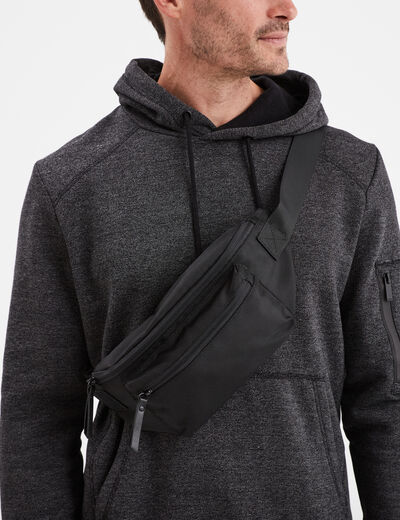 Sac banane bandoulière ajustable noir homme