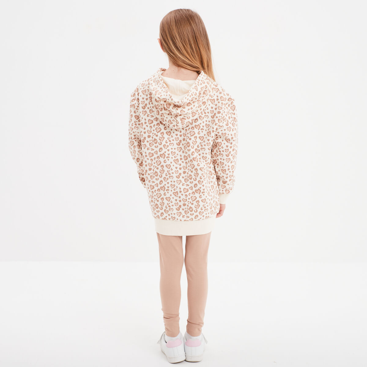 Ensemble sweat long et legging beige fille