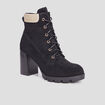 Bottines à talons à lacets noir femme