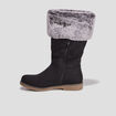 Bottes zippées avec pompons noir fille