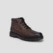 Bottines crantées en cuir marron homme