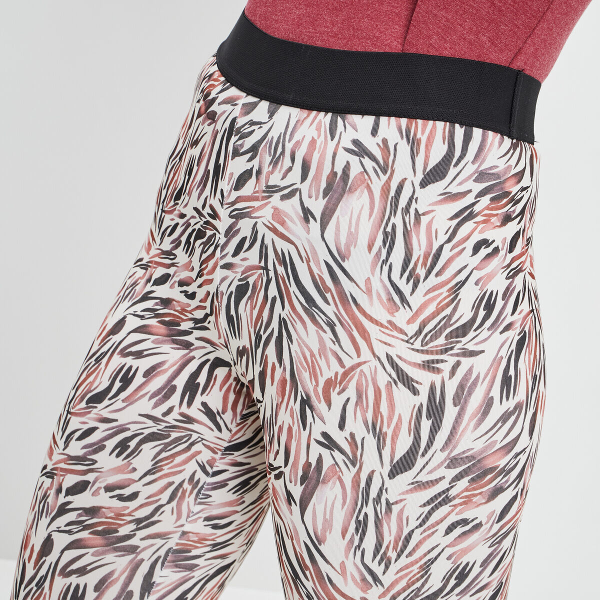 Legging taille haute ecru femme