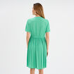 Robe col en V détails tressés vert menthe femme