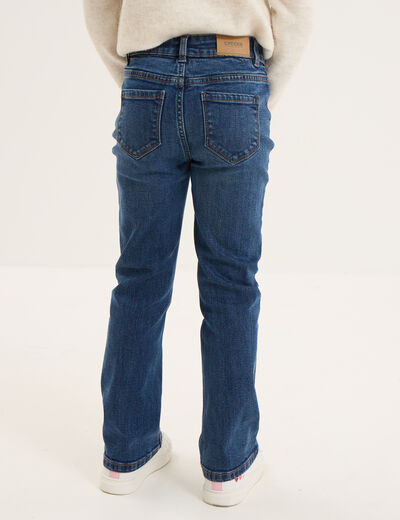 Jean flare poches plaqu&eacute;es bleu fonc&eacute; fille