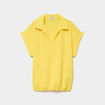 Blouse manches courtes effet boule jaune clair femme