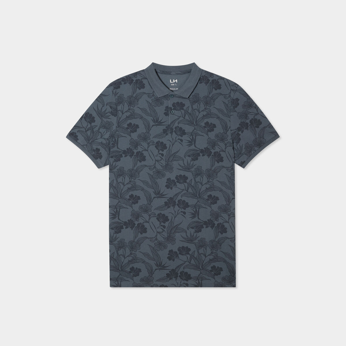 Polo droit manches courtes coton bleu foncé homme