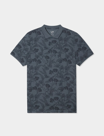 Polo droit manches courtes coton bleu foncé homme