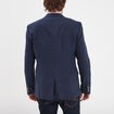 Veste blazer droite lin m&eacute;lang&eacute; bleu marine homme