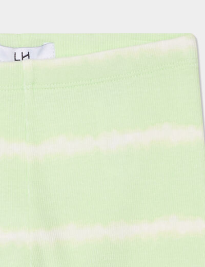 Legging cycliste côtelé coton vert anis fille