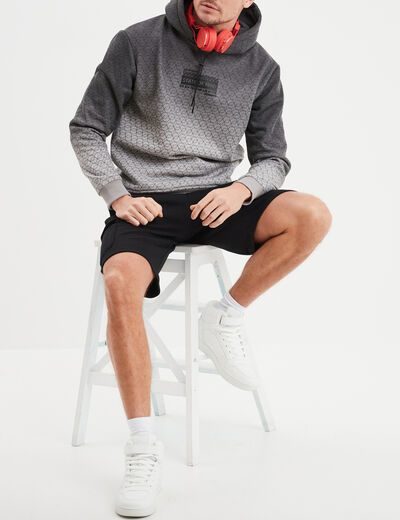 Bermuda de jogging avec poches côtés noir homme