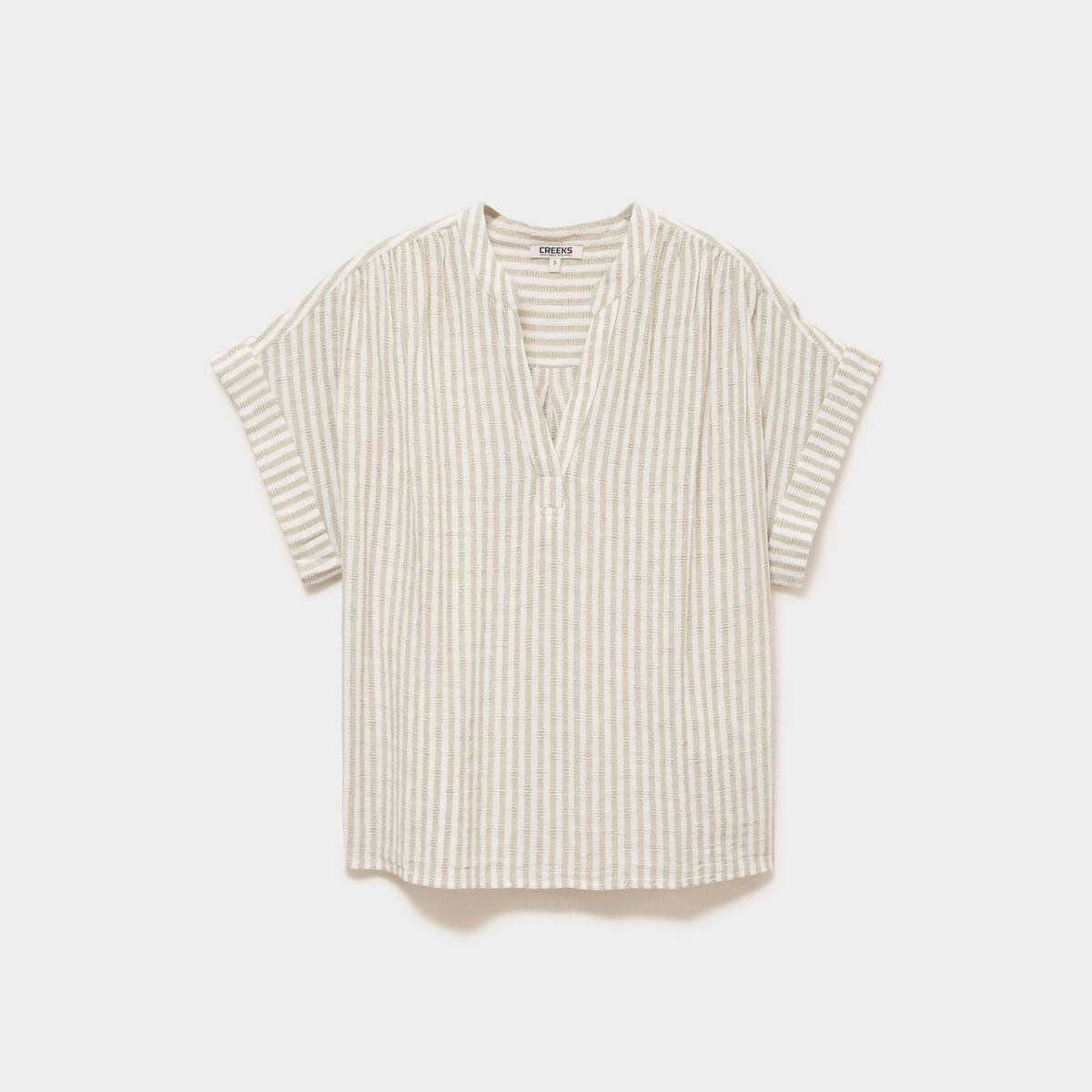 Blouse droite &agrave; manches courtes vert femme