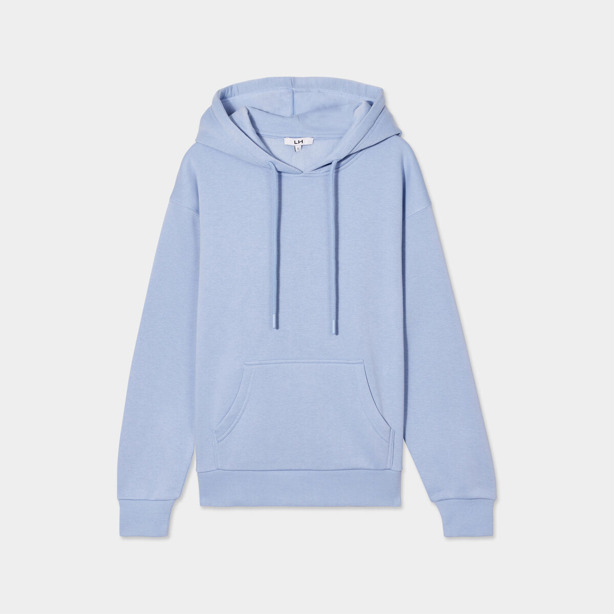 Sweat hoodie molleton &agrave; capuche bleu clair femme
