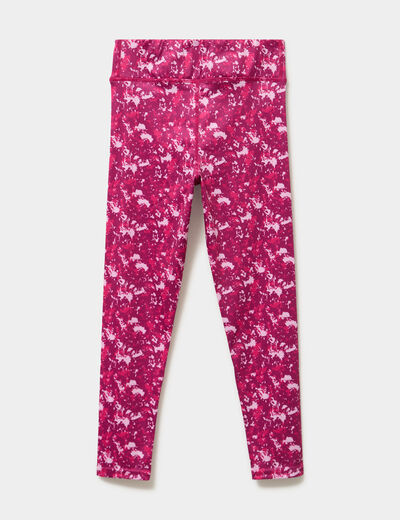 Legging de sport ajust&eacute; prune fille