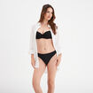 Tanga avec micro dentelle noir femme